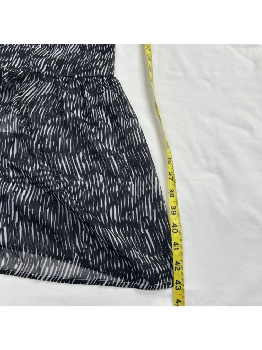 Sheer Black/Gray Tiered Maxi Dress By Simply Vera Small Belt Keyhole - Picture 12 of 16